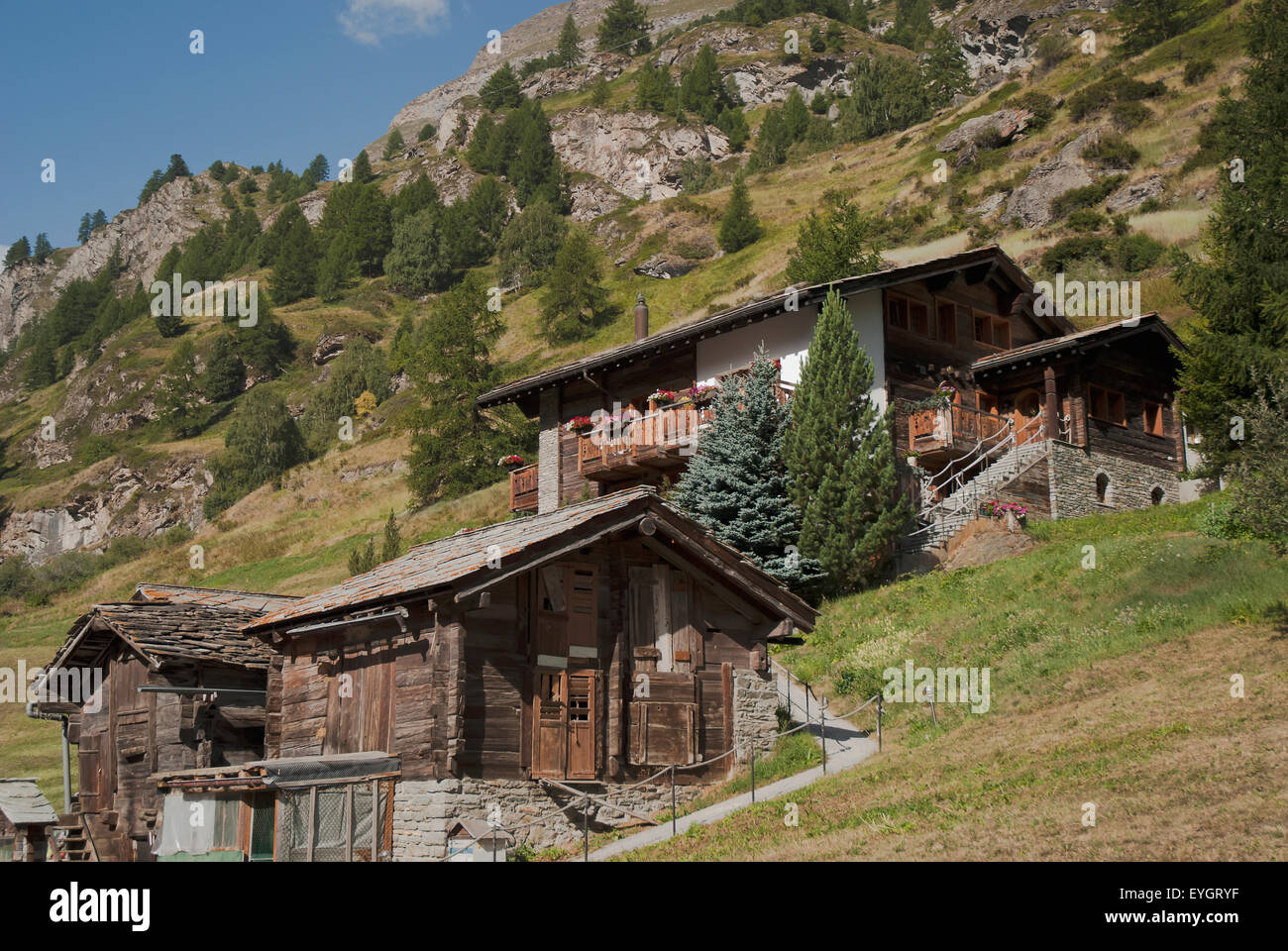 Swiss Rural Switzerland, Rural scene; Zermatt Stock Photo - Alamy