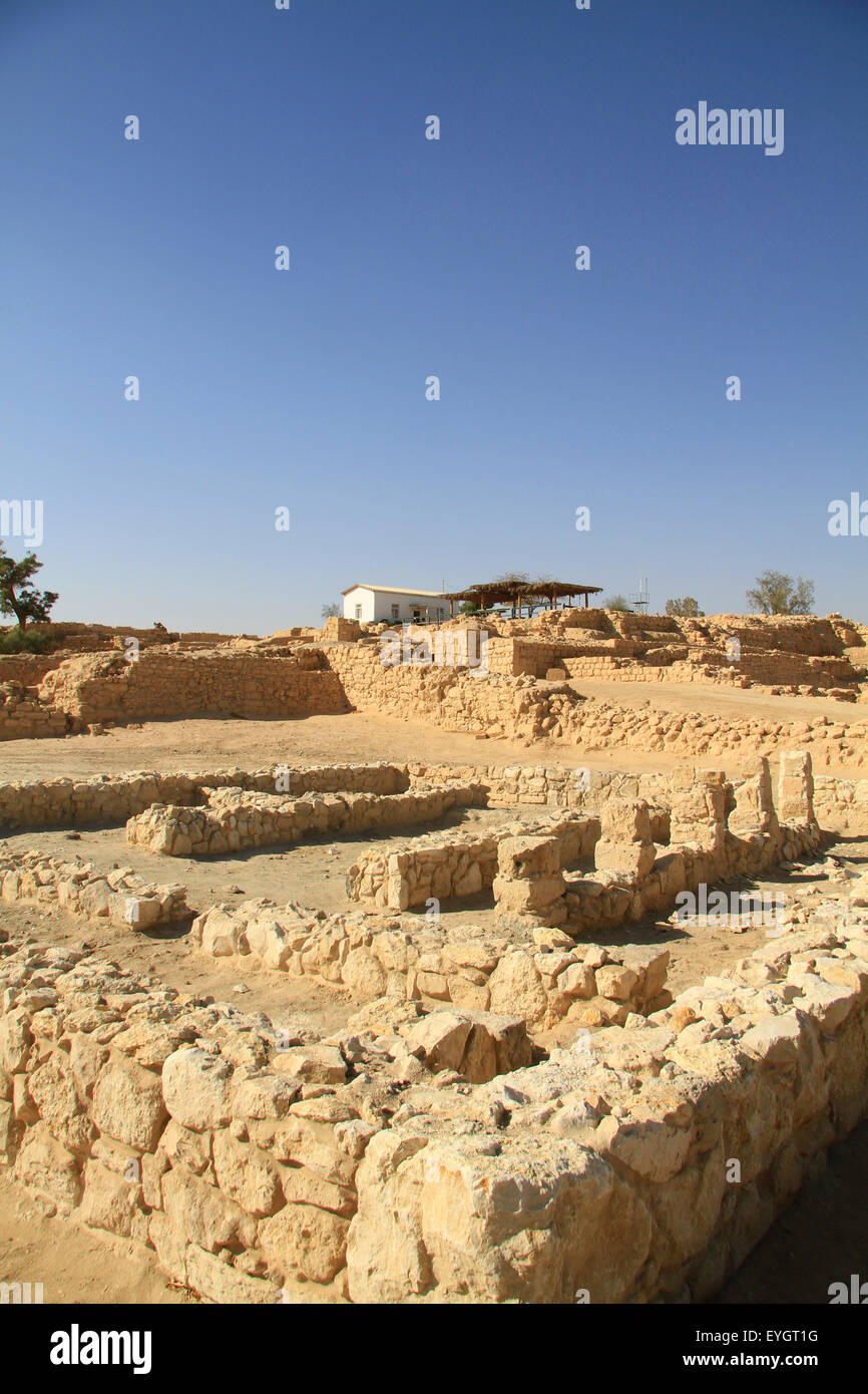 Israel, Arava, Israelite four room house in Ein Hatzeva, site of Biblical Tamar Stock Photo