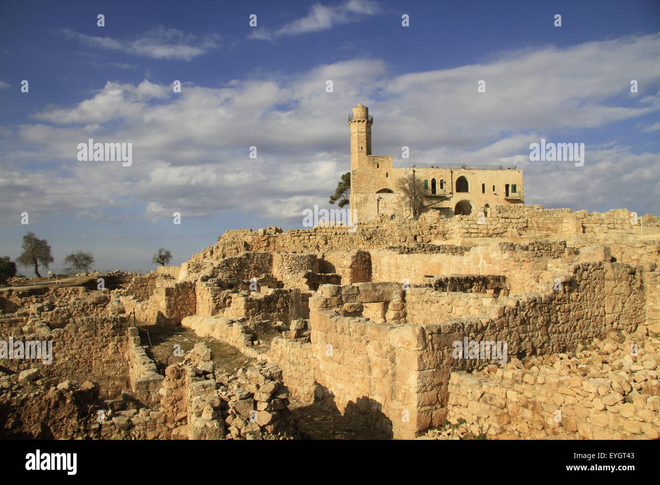 Jerusalem mountains, Nabi Samuel on Mount Shmuel, remains of the settlement from the Second Temple period Stock Photo