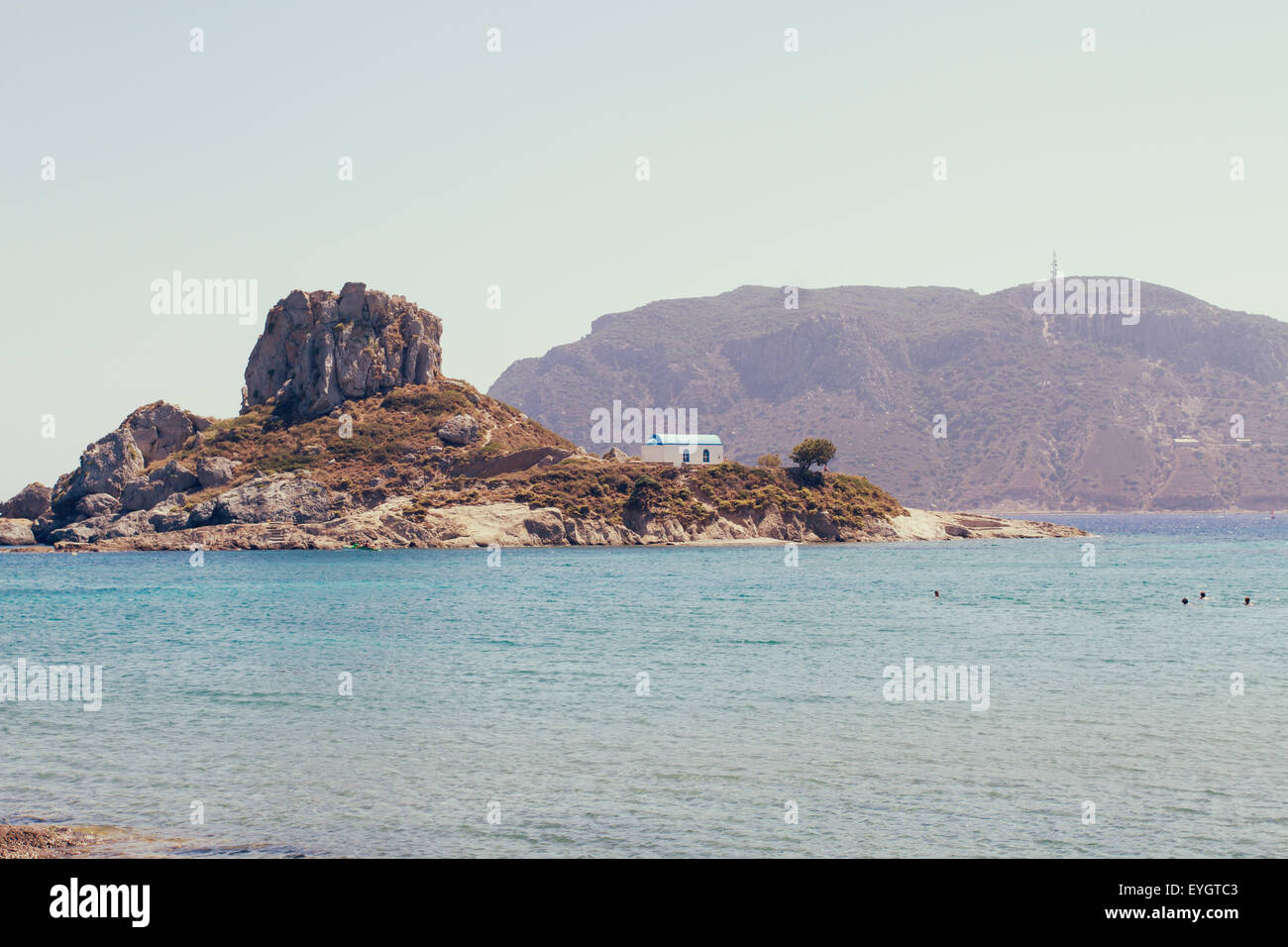 Kastri small island near Kefalos village Stock Photo