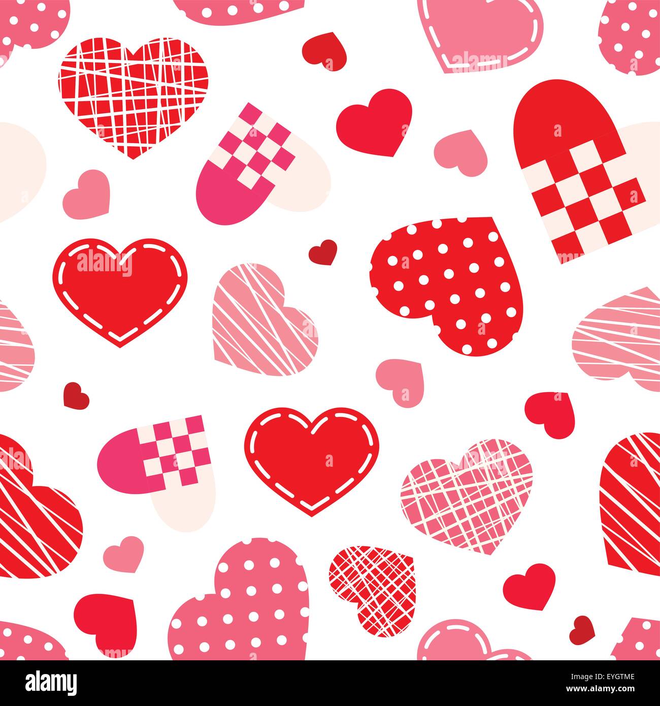 Seamless pattern with Valentine's day hearts. Vector illustration Stock ...