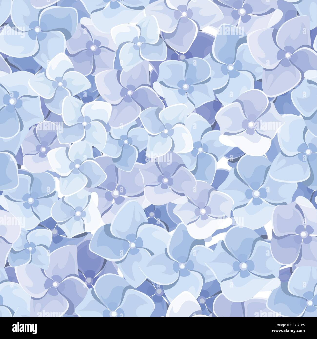 Seamless background with blue hydrangea flowers. Vector illustration