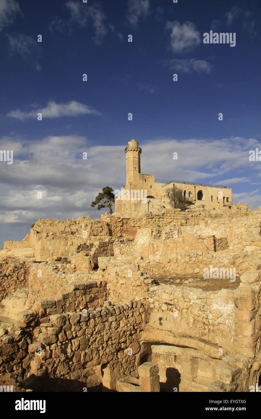 Jerusalem mountains, Nabi Samuel on Mount Shmuel, remains of the settlement from the Second Temple period Stock Photo