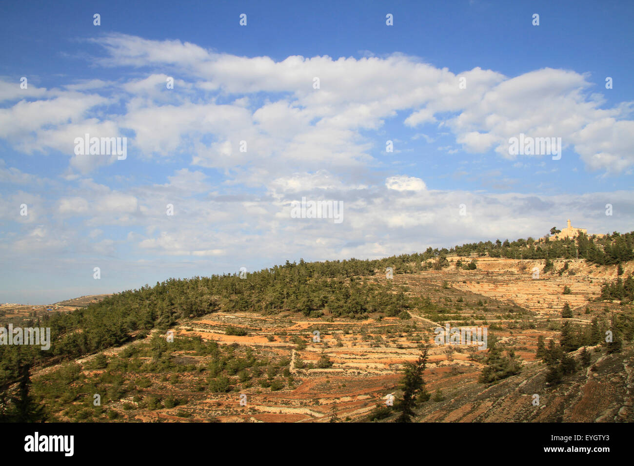Jerusalem mountains, Nabi Samuel on Mount Shmuel Stock Photo
