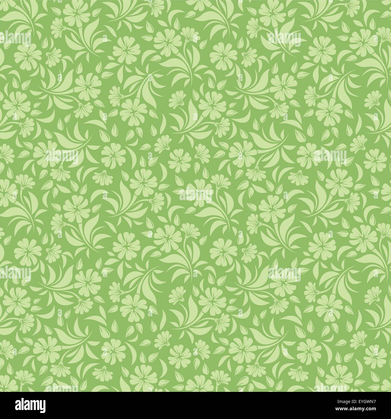Seamless floral green pattern. Vector illustration Stock Vector Image ...