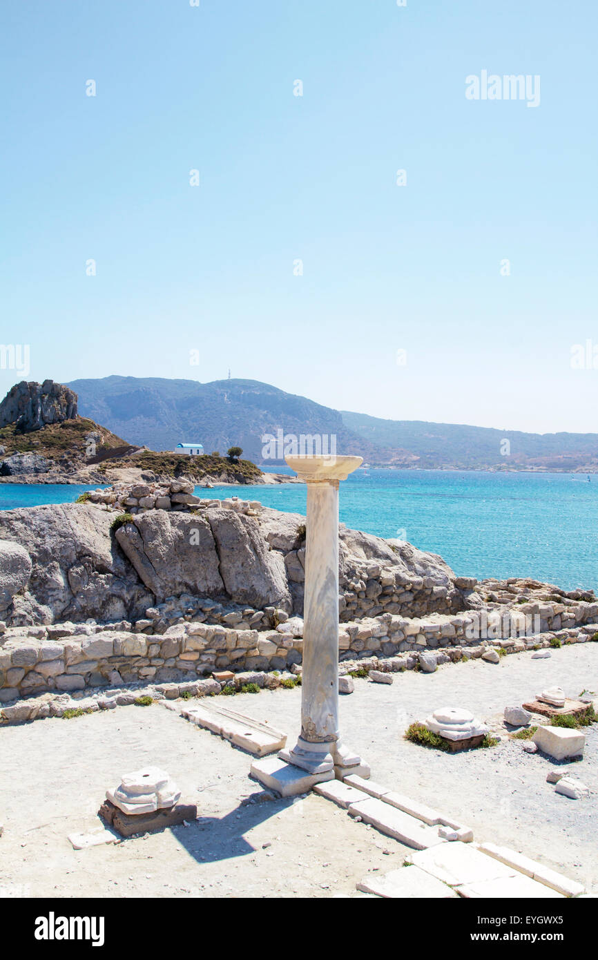 Kastri small island near Kefalos village Stock Photo