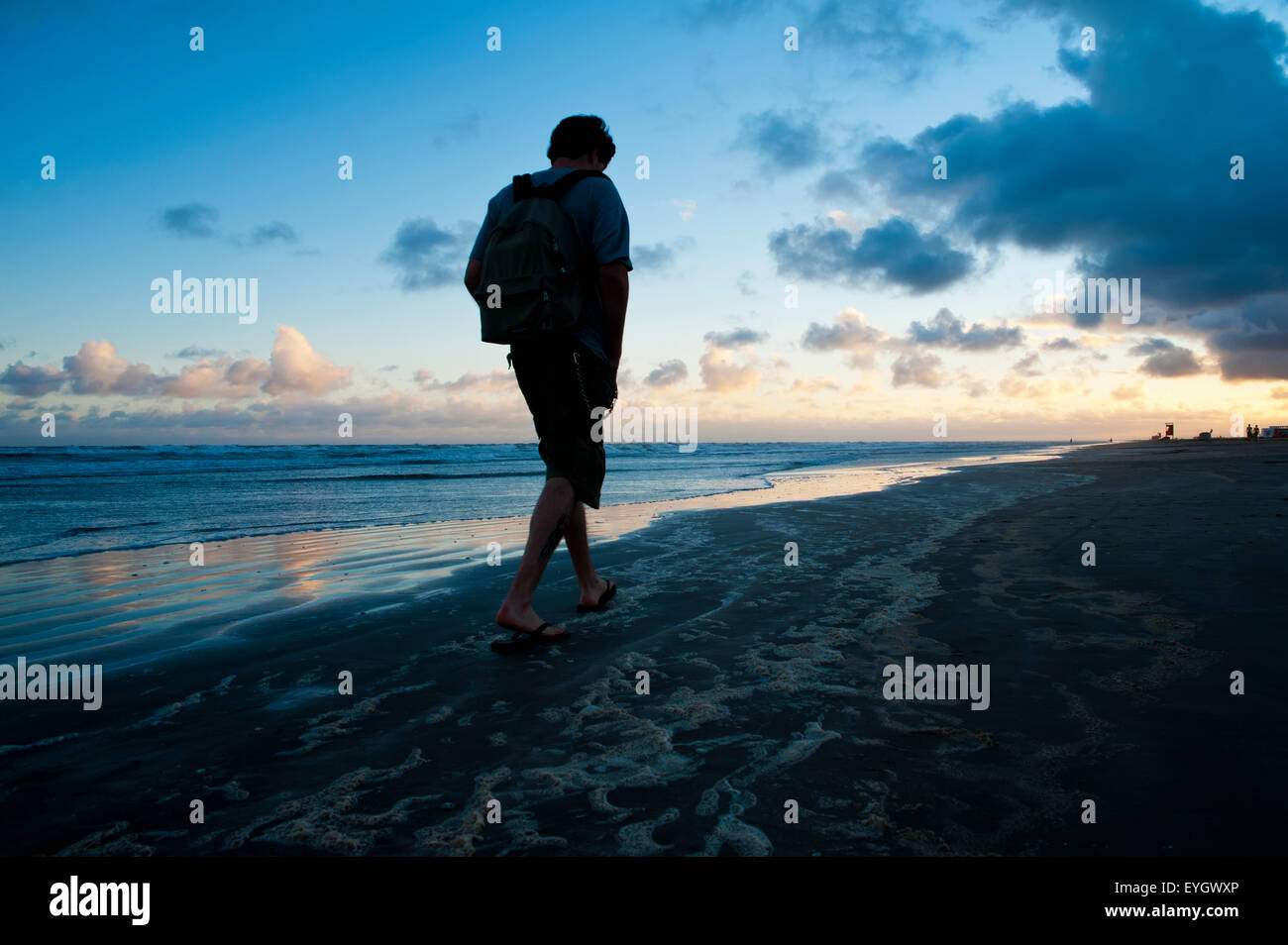 Man Walking On Casino Beach; Rio Grande Do Sul, Brazil Stock Photo - Alamy