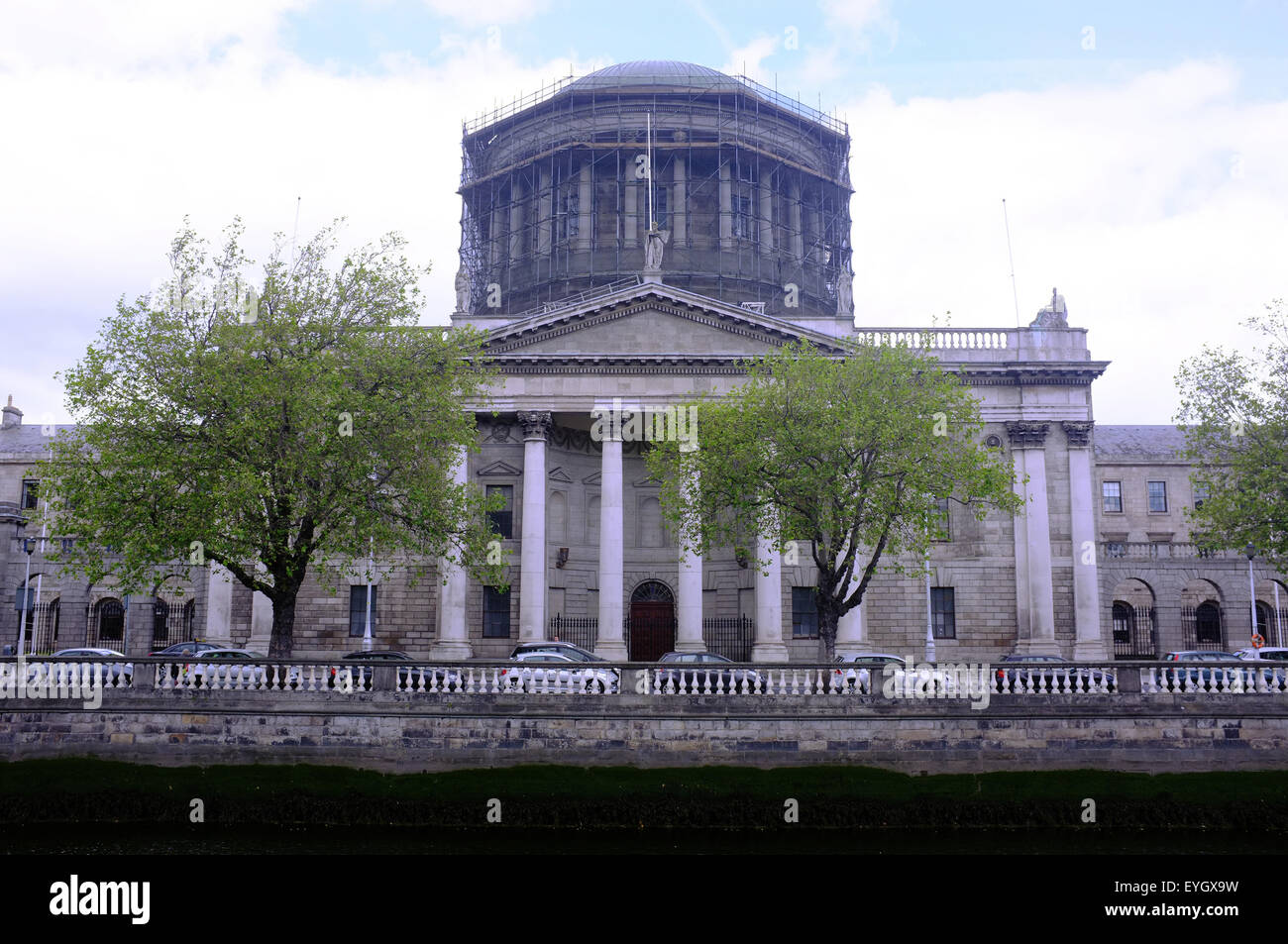 Ireland's main courts building the Four Courts on Inns Quay in Dublin. Stock Photo