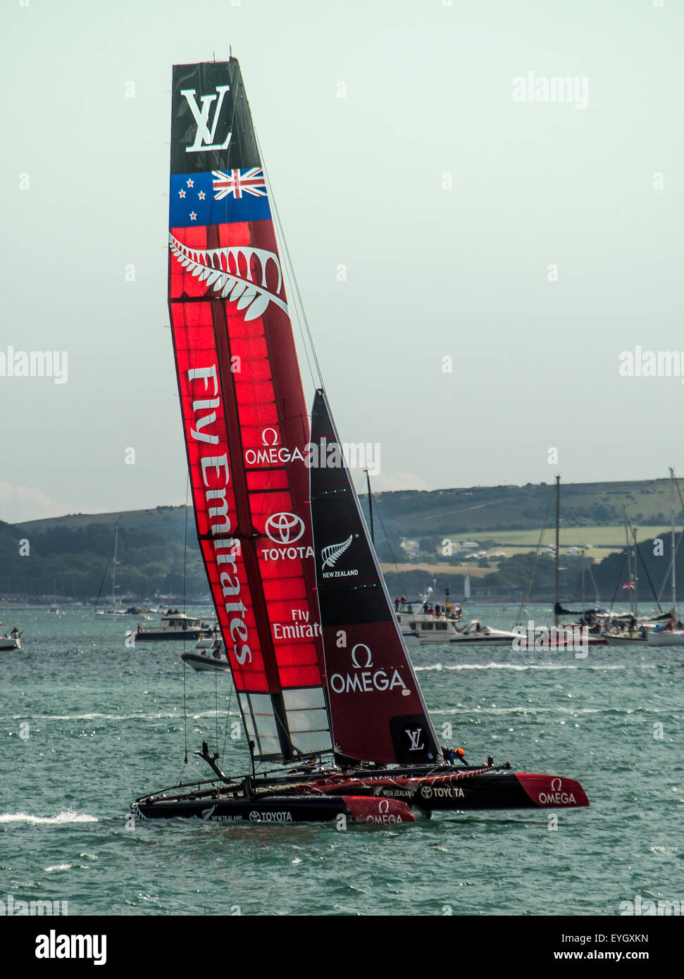 New Zealand team Emirates at the America's Cup in the solent Portsmouth