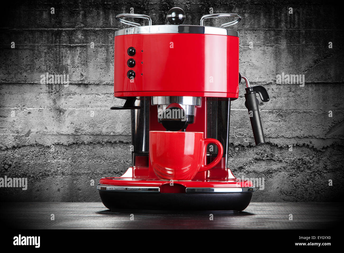 Red coffee machine Stock Photo - Alamy