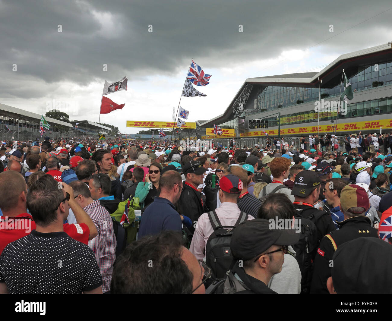 Crowds at Silverstone British Grand Prix F1 Stock Photo