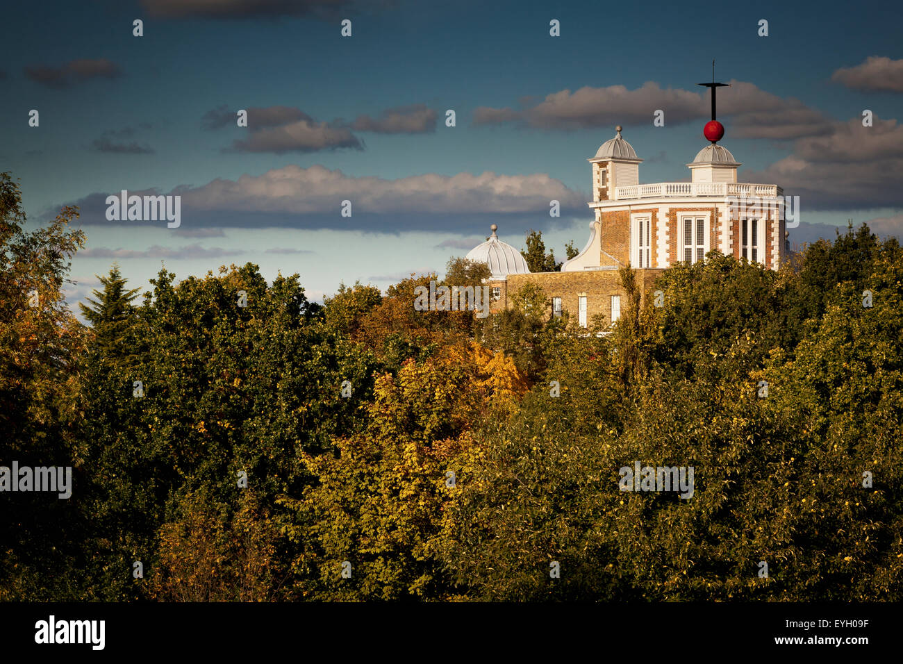 Royal Observatory In Autumn; Greenwich Park, London, Uk Stock Photo