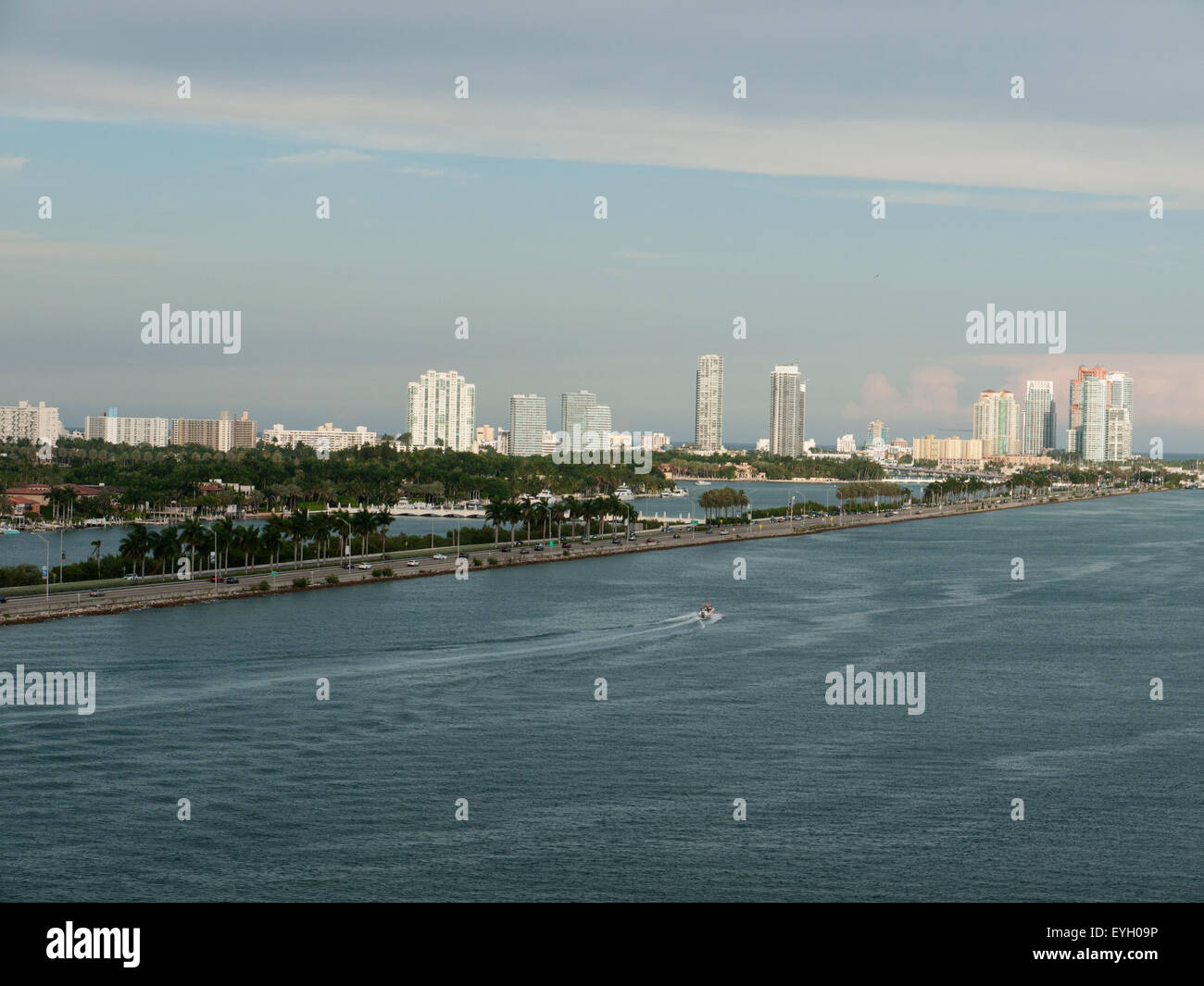 Late afternoon along Biscayne Bay, Florida Stock Photo