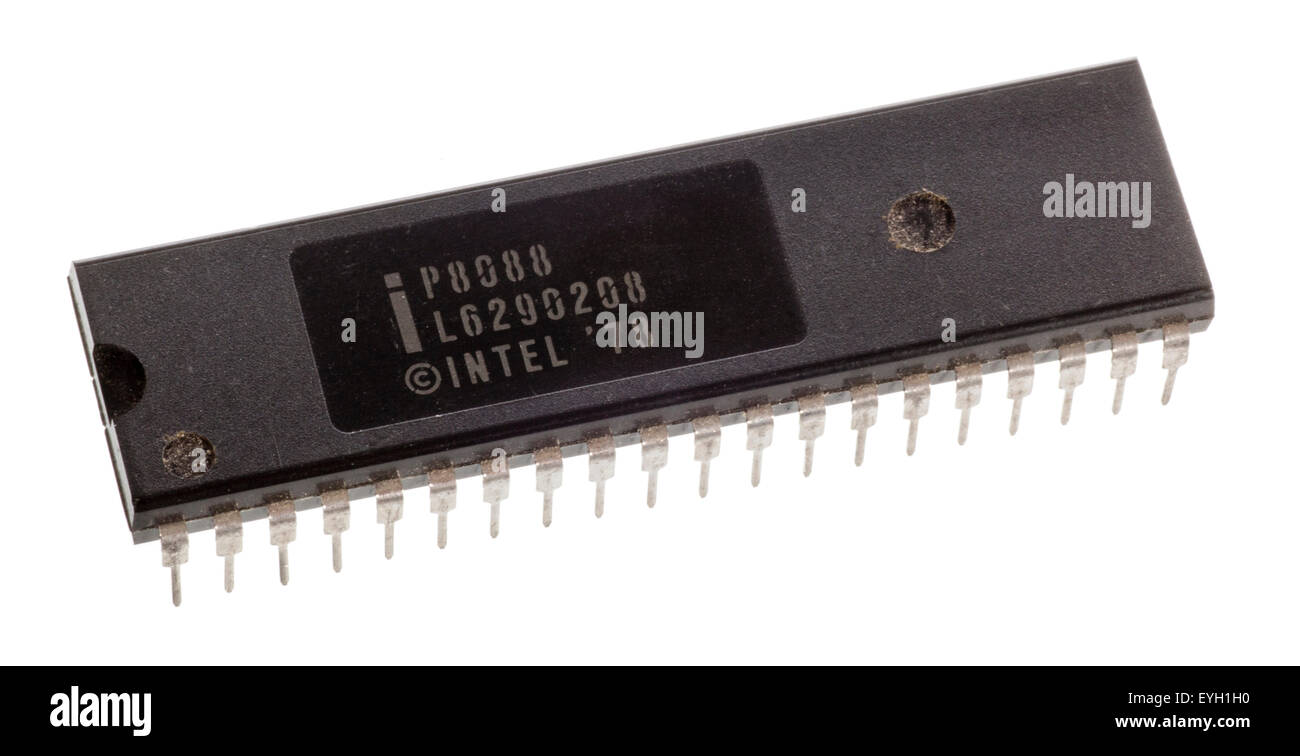 Intel P8088 microchip Stock Photo
