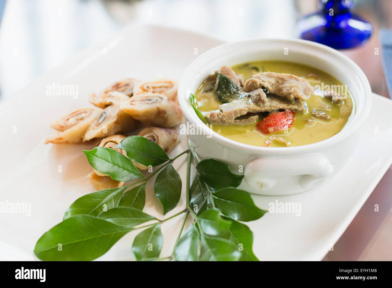 Thai green curry with beef Stock Photo Alamy