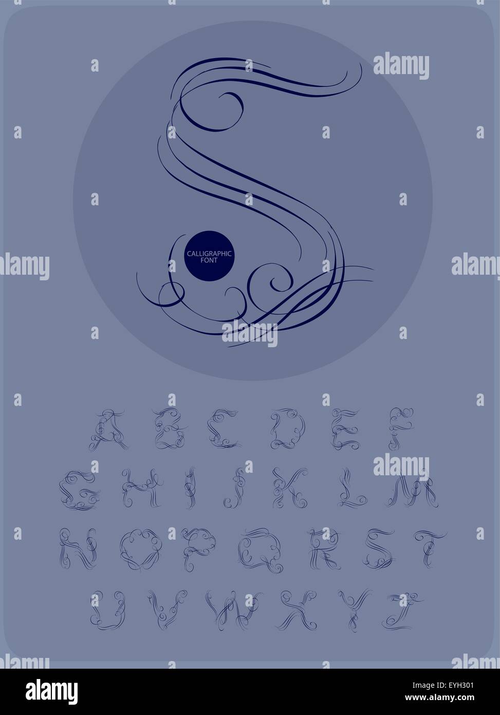 Calligraphic alphabet. Design elements Stock Vector Image & Art - Alamy