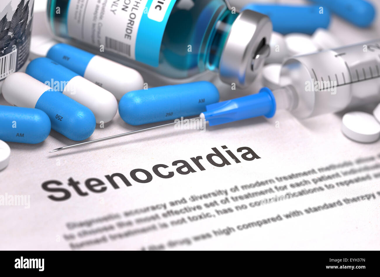Stenocardia Diagnosis. Medical Concept. Stock Photo