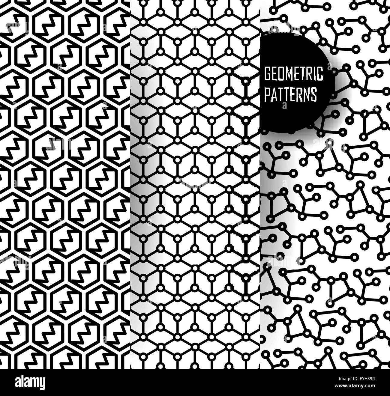 geometric pattern in op art design. Black and white art Stock Vector