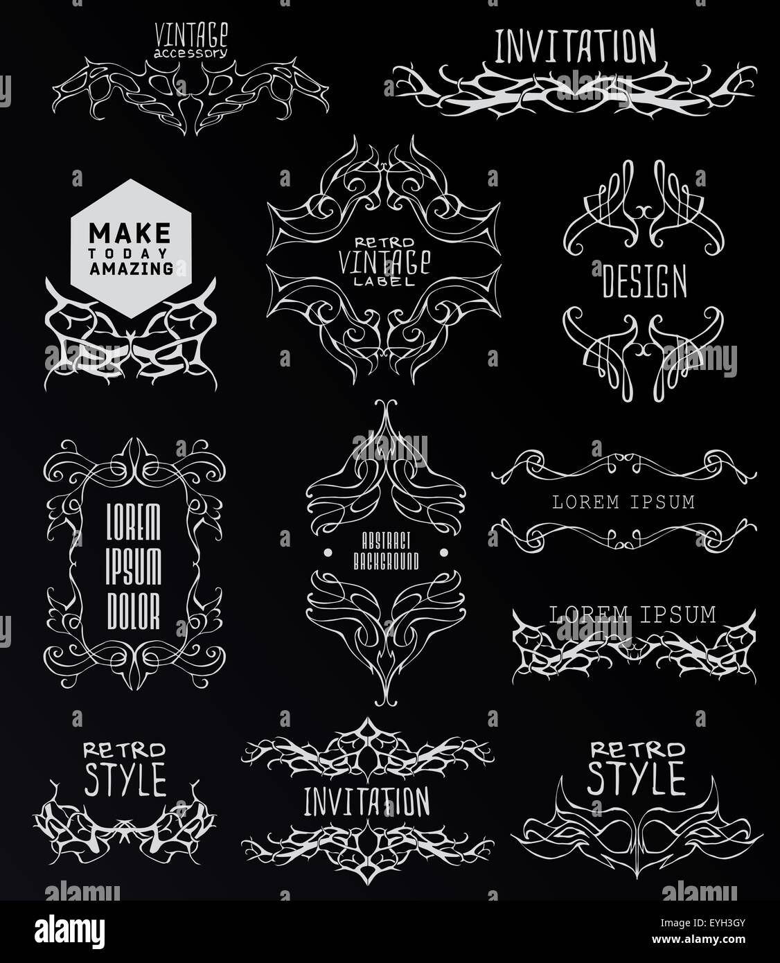 Set of calligraphic and floral Stock Vector Image & Art - Alamy
