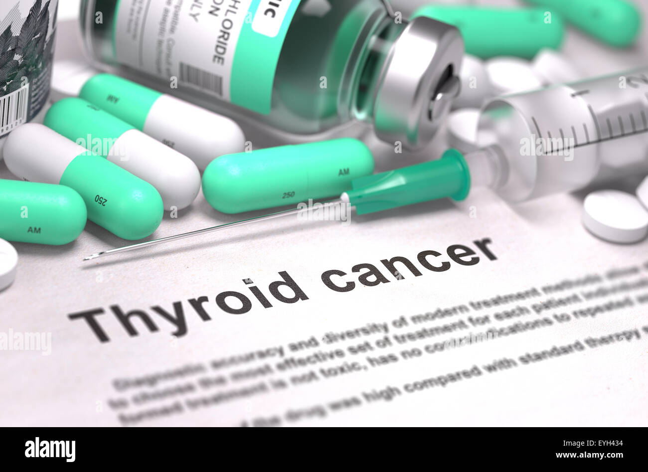 Diagnosis - Thyroid Cancer. Medical Concept. Stock Photo