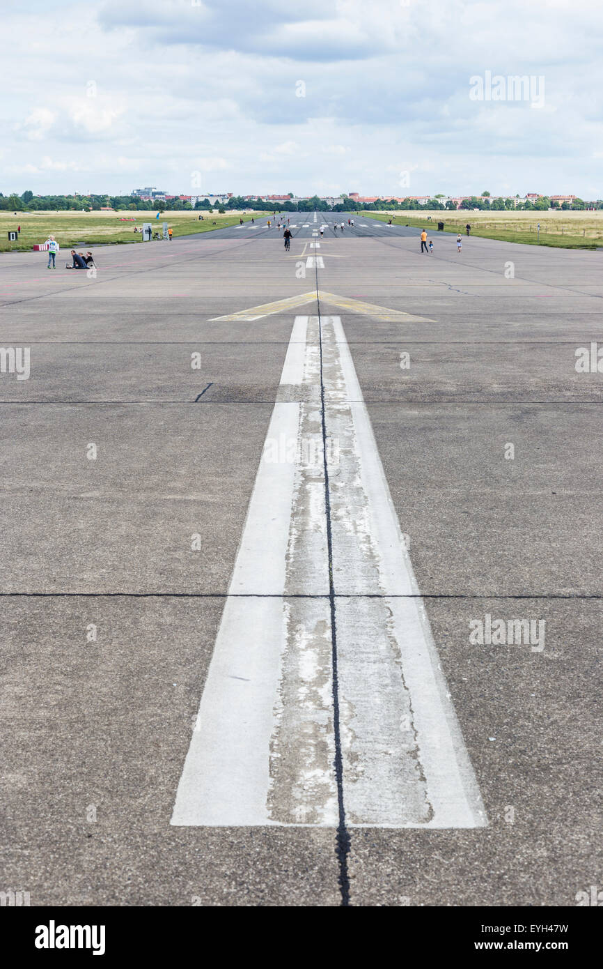 Airstrip at Tempelhof airport, Berlin, Germany. Stock Photo