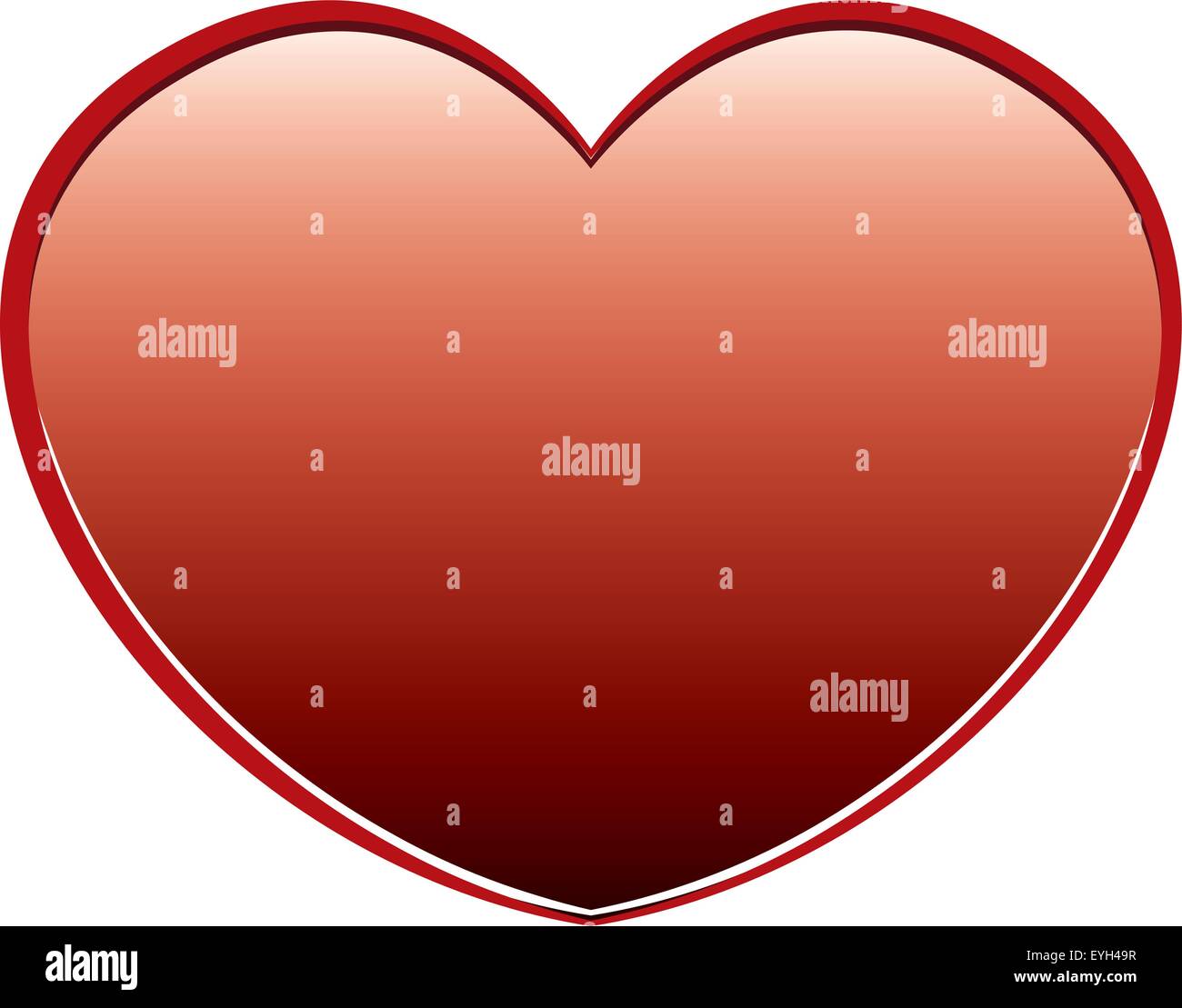 Vector illustration. red heart on a white background Stock Vector Image