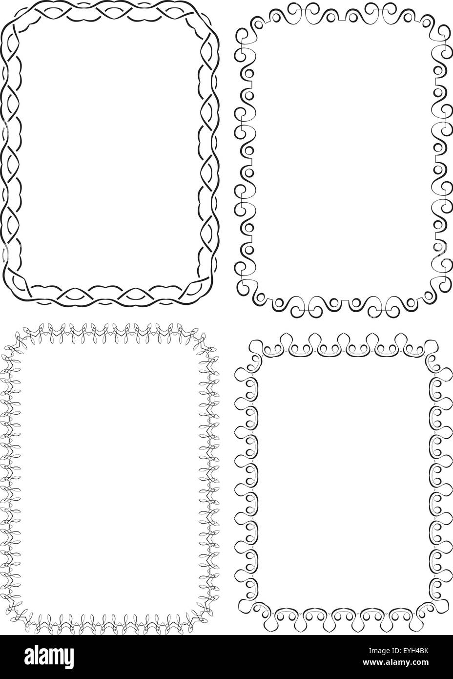 Vector set of four elegant frames on a white background Stock Vector ...
