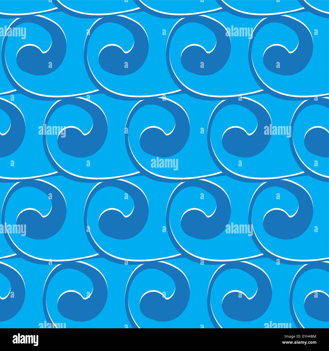 Vector square seamless light blue background with blue swirls. waves ...
