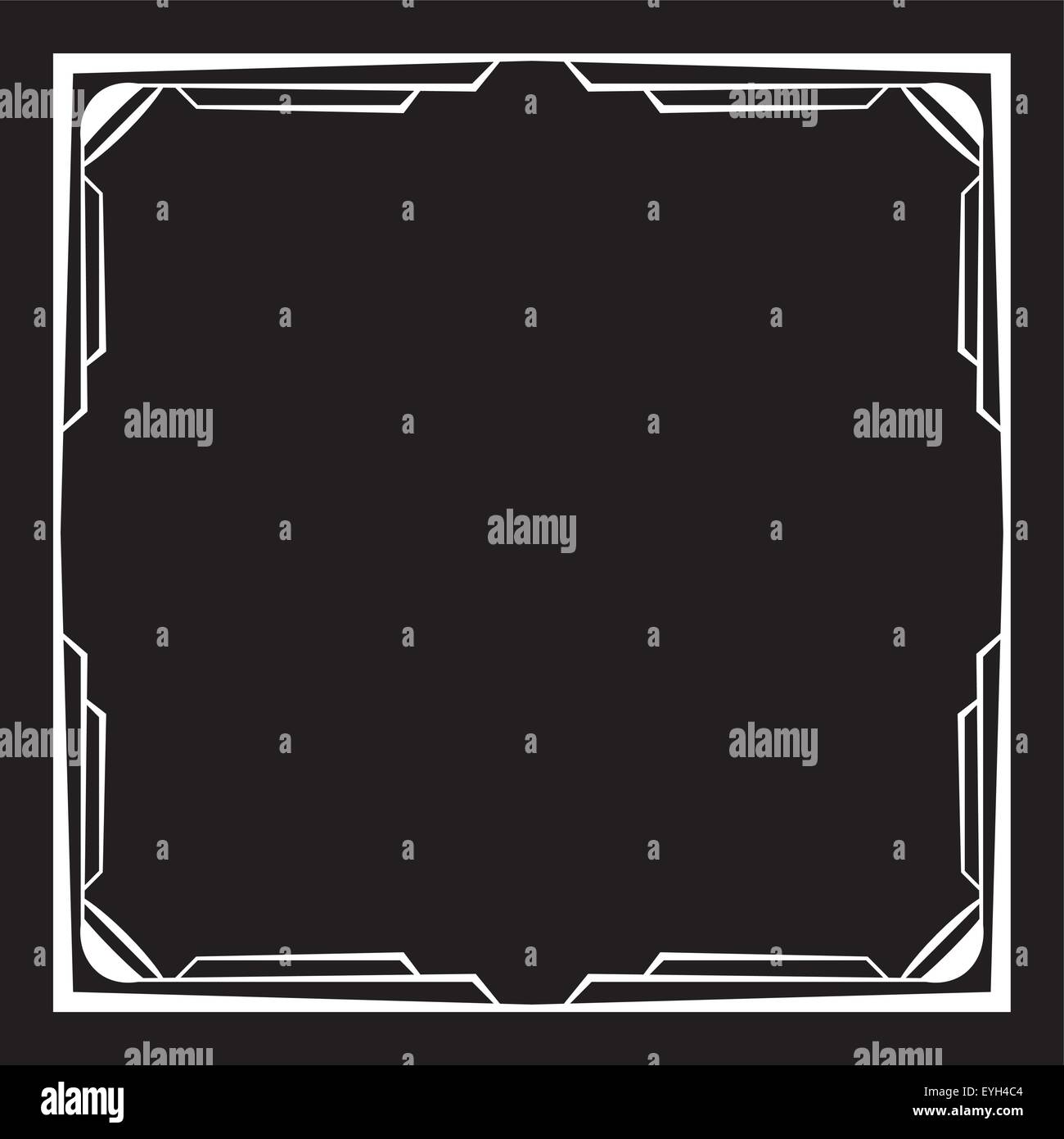 Vector square white frame on a black background Stock Vector Image ...