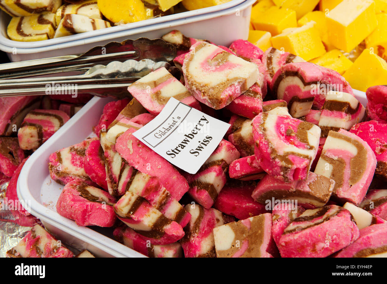 Strawberry fudge in stall at Bristol Harbour Festival Stock Photo Alamy