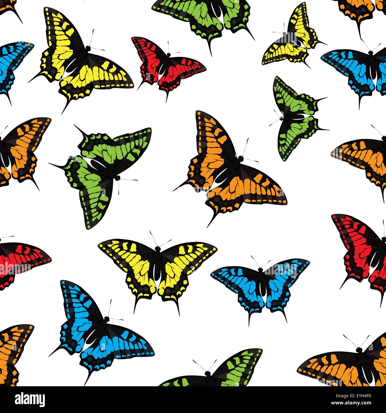 Butterfly Seamless Pattern Background Vector Illustration Stock Vector ...
