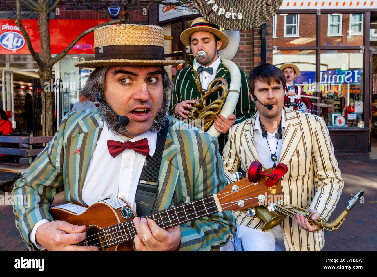 The Iron Boot Scrapers Steampunk Band Perform In Lewes Town Centre