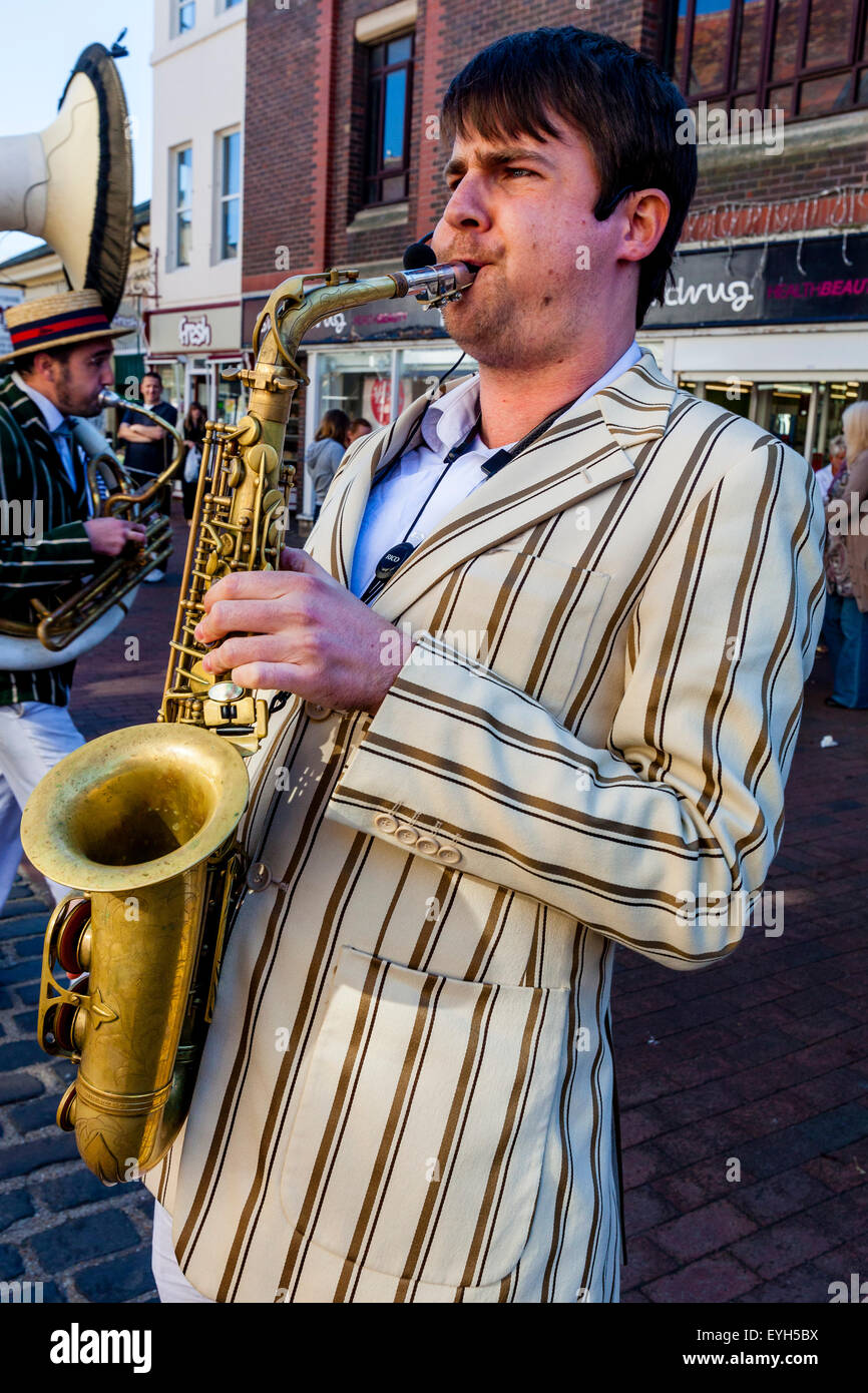 The Iron Boot Scrapers Steampunk Band Perform In Lewes Town Centre