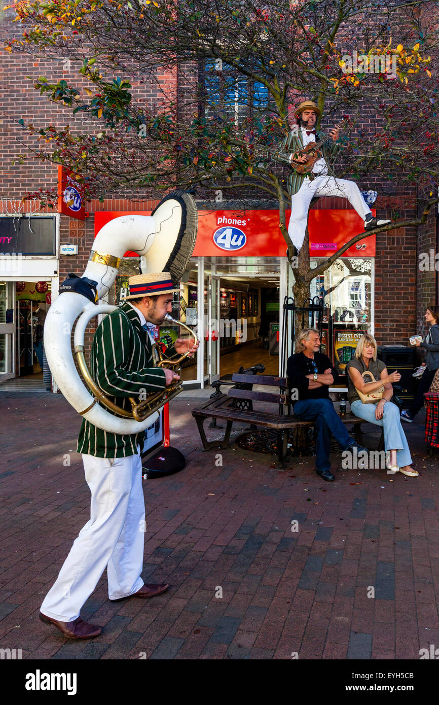 The Iron Boot Scrapers Steampunk Band Perform In Lewes Town Centre