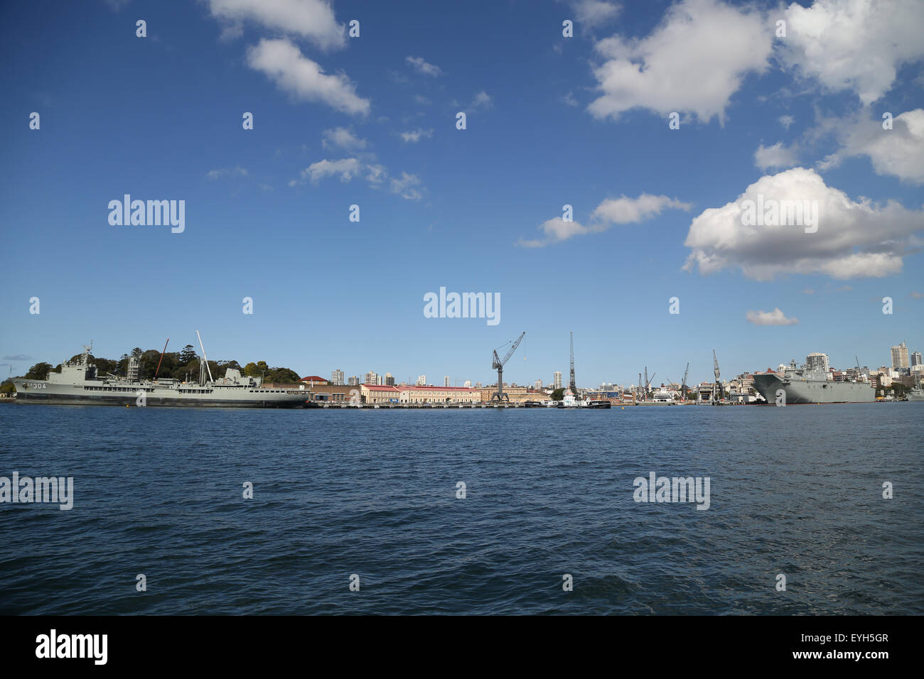 Garden Island Naval Base viewed from Sydney Harbour. Stock Photo