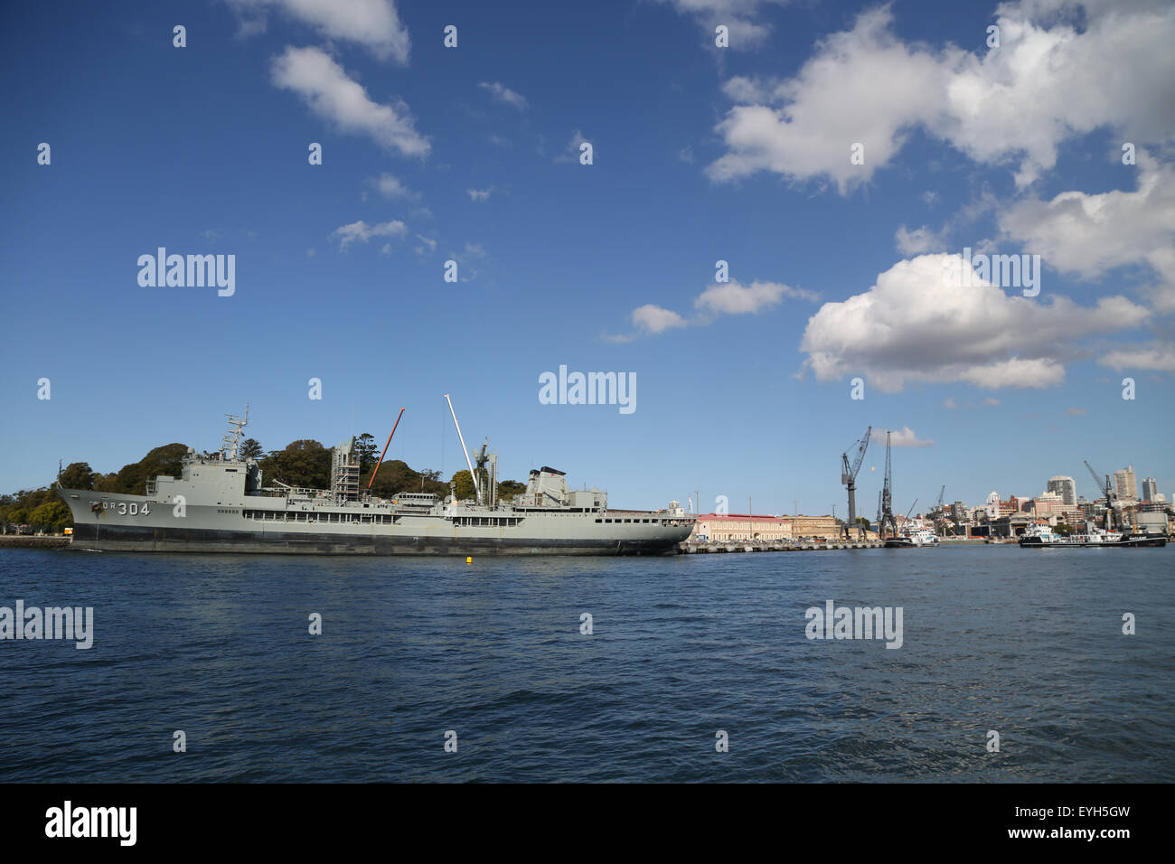 Garden Island Naval Base viewed from Sydney Harbour. Stock Photo