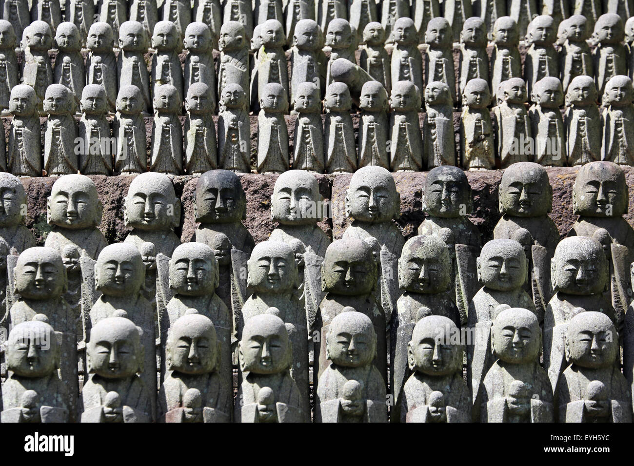 Jizo Statues at JizoDo Hall at Hasedera Buddhist Temple in Kamakura near Tokyo, Japan Stock