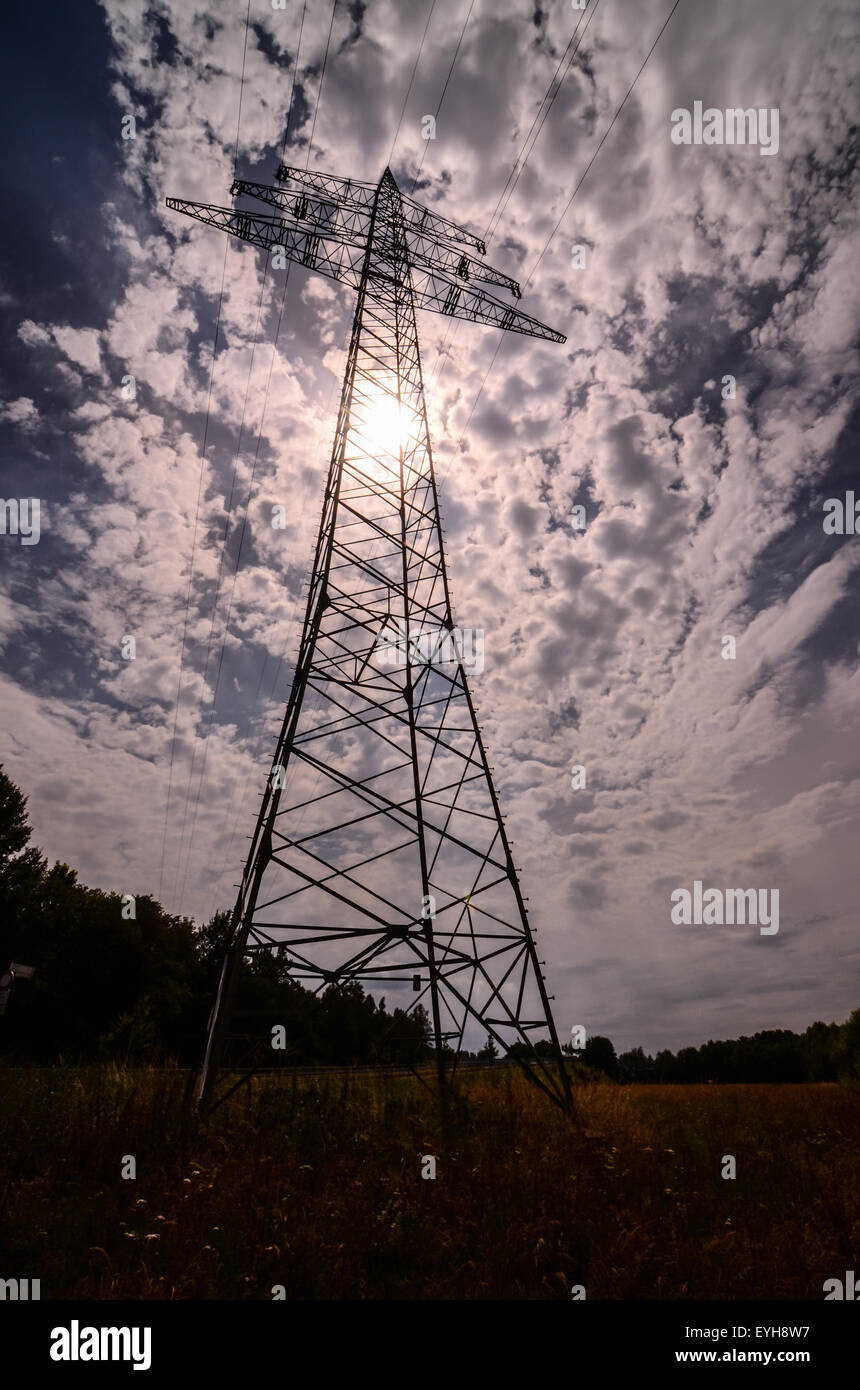 High Voltage Electric Transmission Tower Stock Photo - Alamy