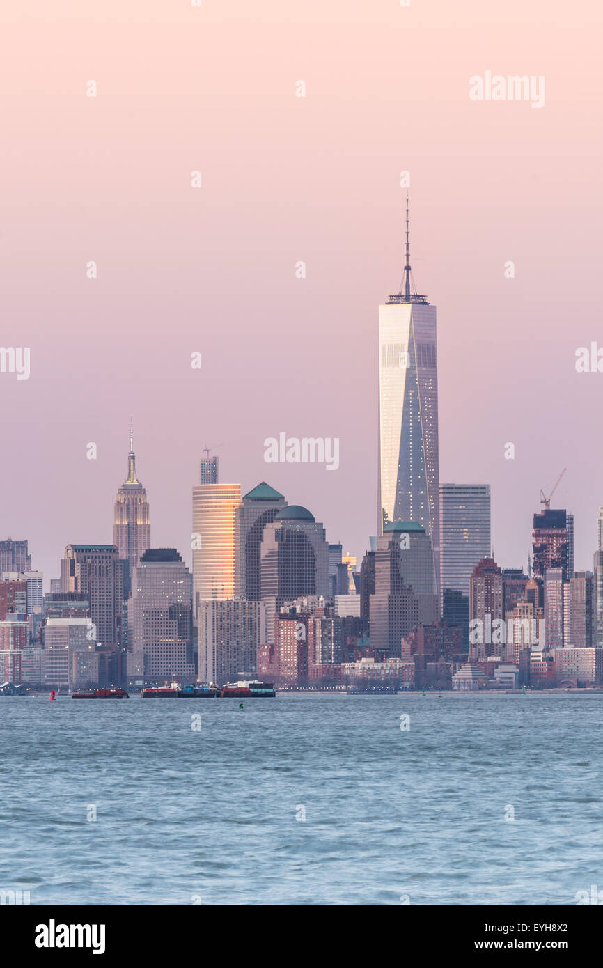 New York City Manhattan downtown skyline Stock Photo - Alamy
