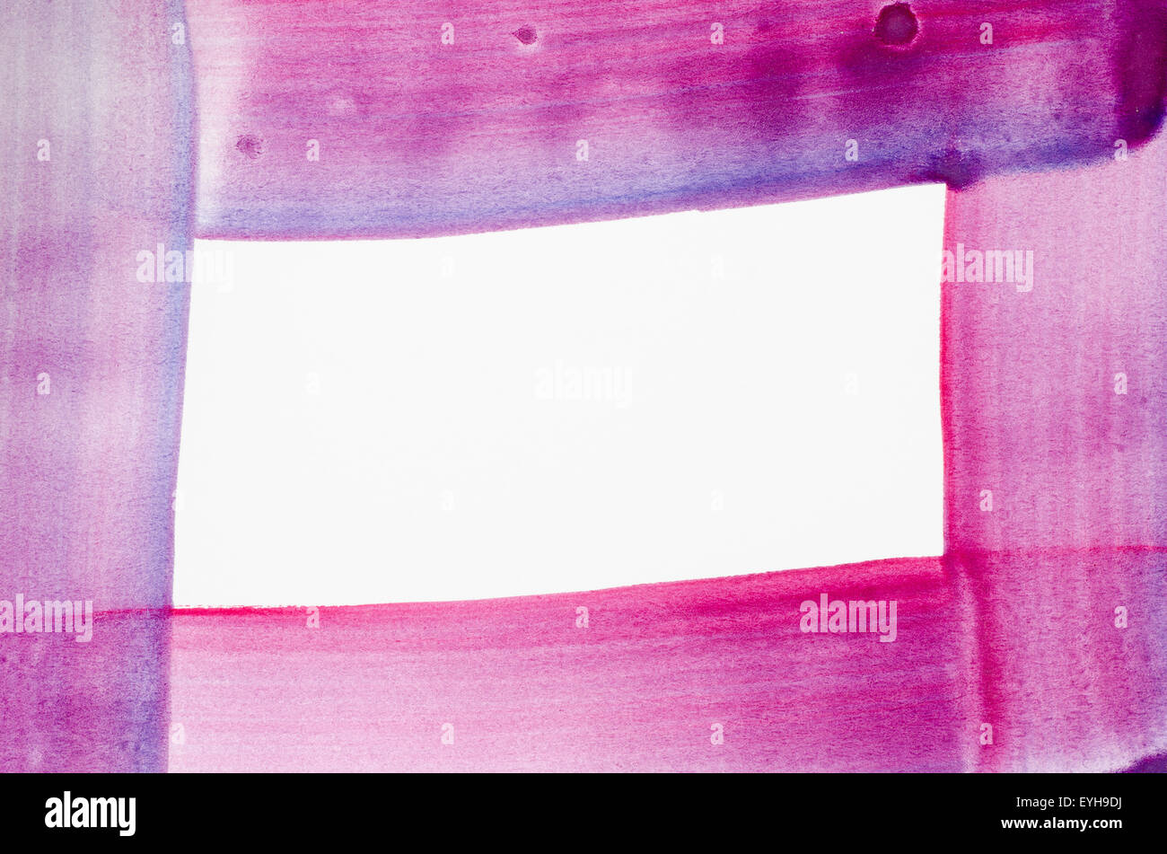 violet watercolor painted texture on white background paper Stock Photo