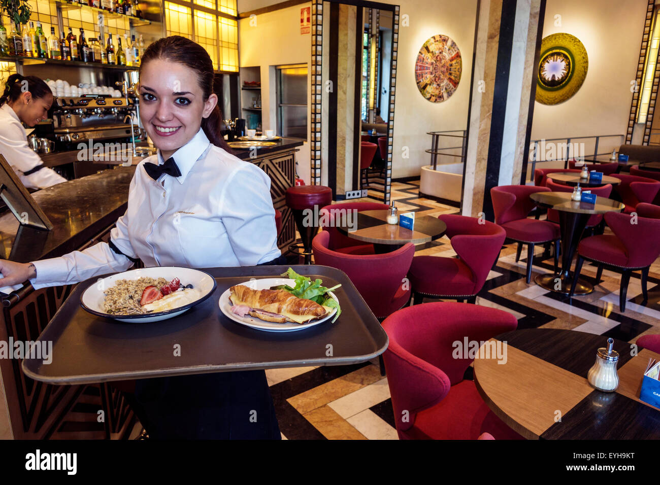Madrid Spain,Europe,Spanish,Recoletos,Salamanca,Cappuccino Grand Cafe,chain,coffee shop,sidewalk