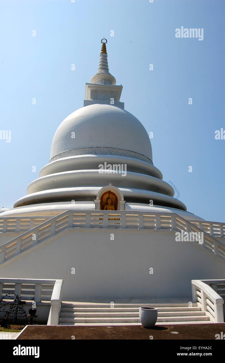 Stupa at jungle beach near Galle, Sri Lanka Stock Photo