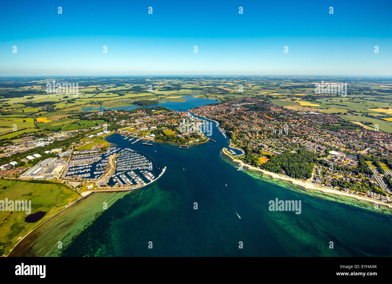 Neustädter Segelverein e.V. sailing club, right, Marina Neustadt Holstein, left, Marina An der