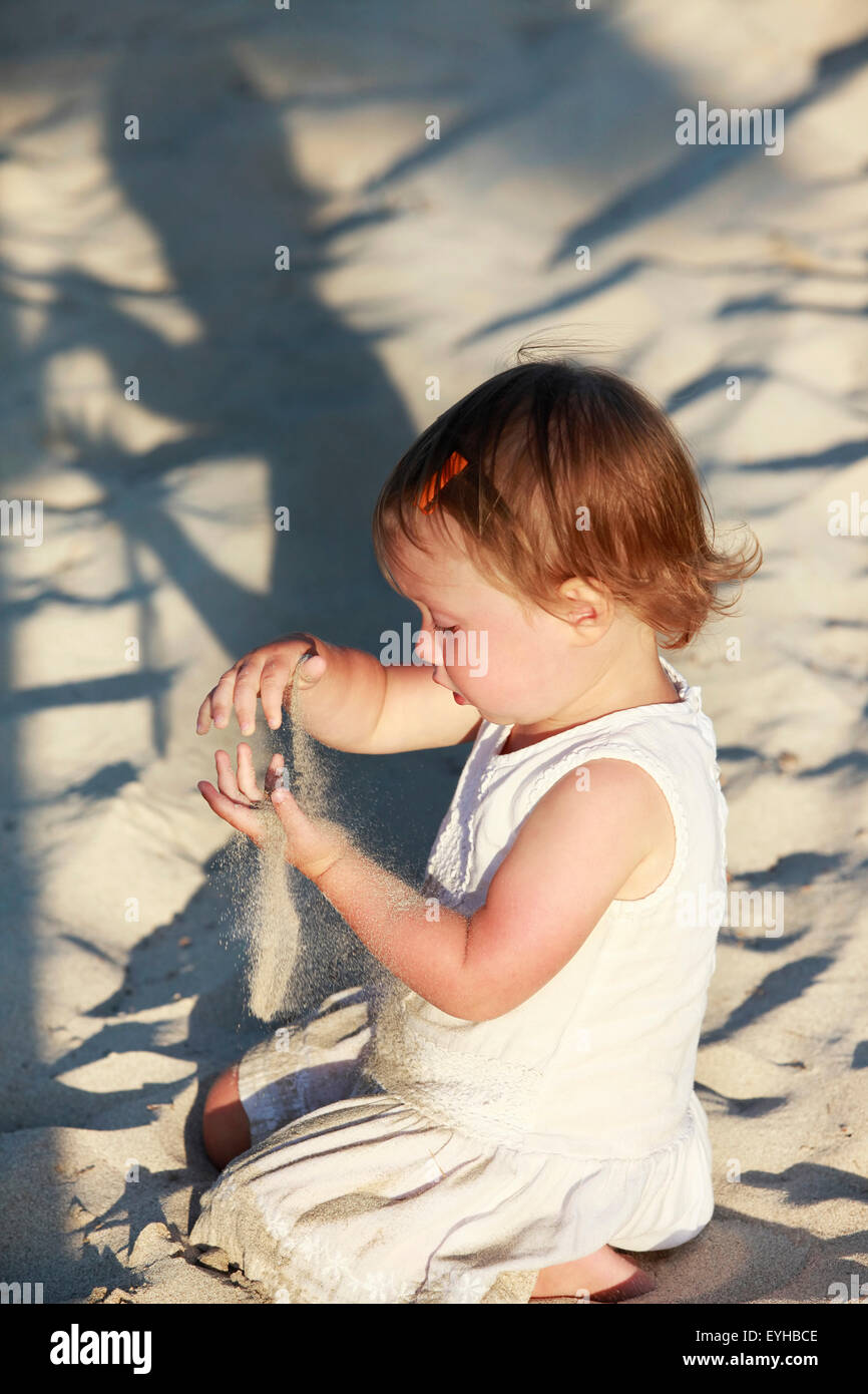 Cute little girl on the beach Stock Photo Alamy