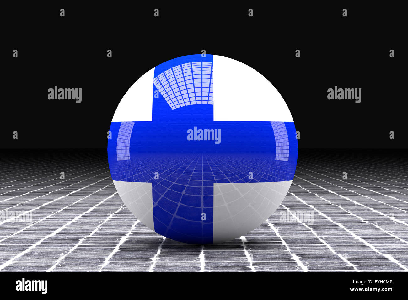 3d rendering of a Finland flag stamped on a sphere Stock Photo - Alamy