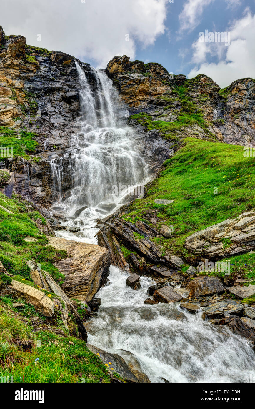 Grossglockner mountain stream (in July). Altitude: 2600m Stock Photo