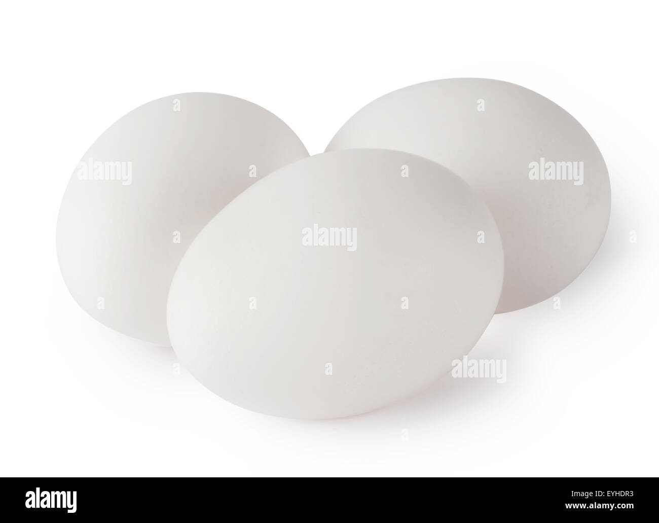 Three white chicken eggs isolated on white background Stock Photo - Alamy
