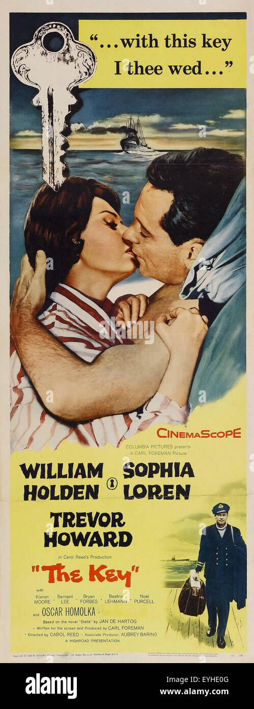 The Key - 1958 - Movie Poster Stock Photo