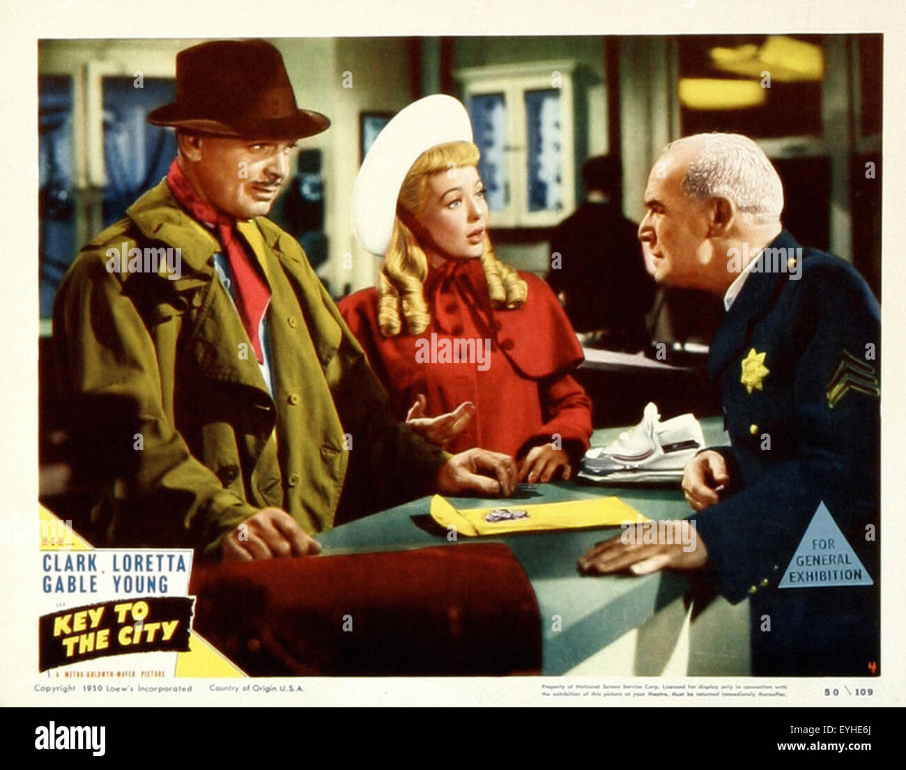 Key To The City Clark Gable Loretta Young Movie Poster Stock 