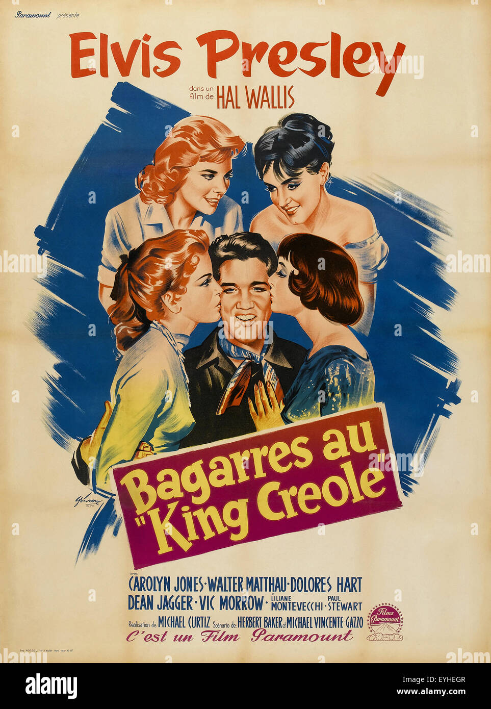 King Creole - Elvis Presley - Movie Poster Stock Photo